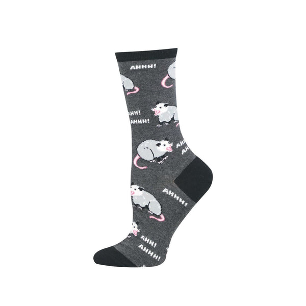 Ahhh-Possum! Crew Socks - Womens Socksmith Apparel & Accessories - Socks - Adult - Womens
