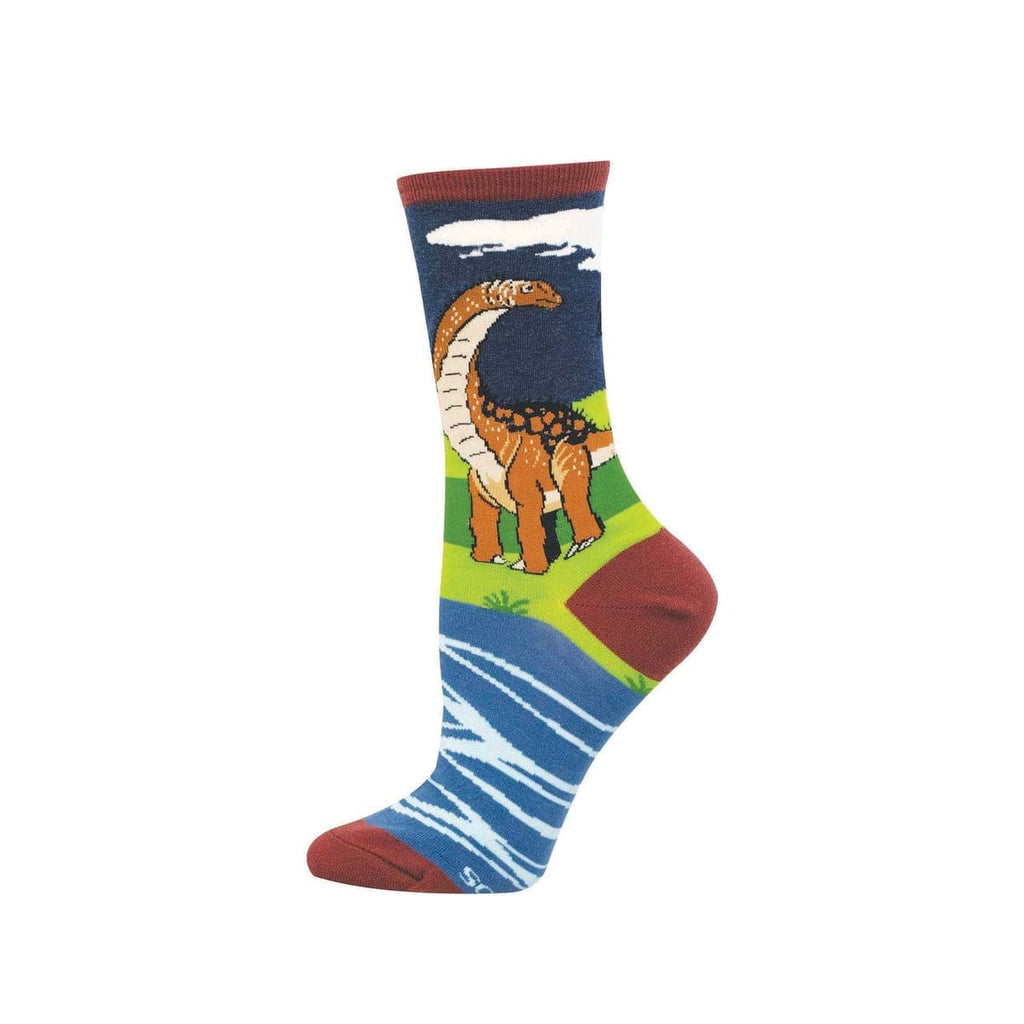 Brontosaurus Crew Socks - Womens Socksmith Apparel & Accessories - Socks - Adult - Womens