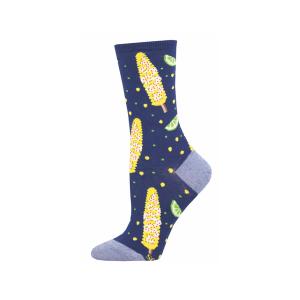 Elote Corn Crew Socks - Womens Socksmith Apparel & Accessories - Socks - Adult - Womens