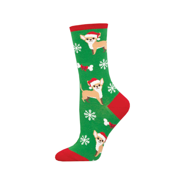 Festive Chihuahua Crew Socks - Womens Socksmith Apparel & Accessories - Socks - Adult - Womens