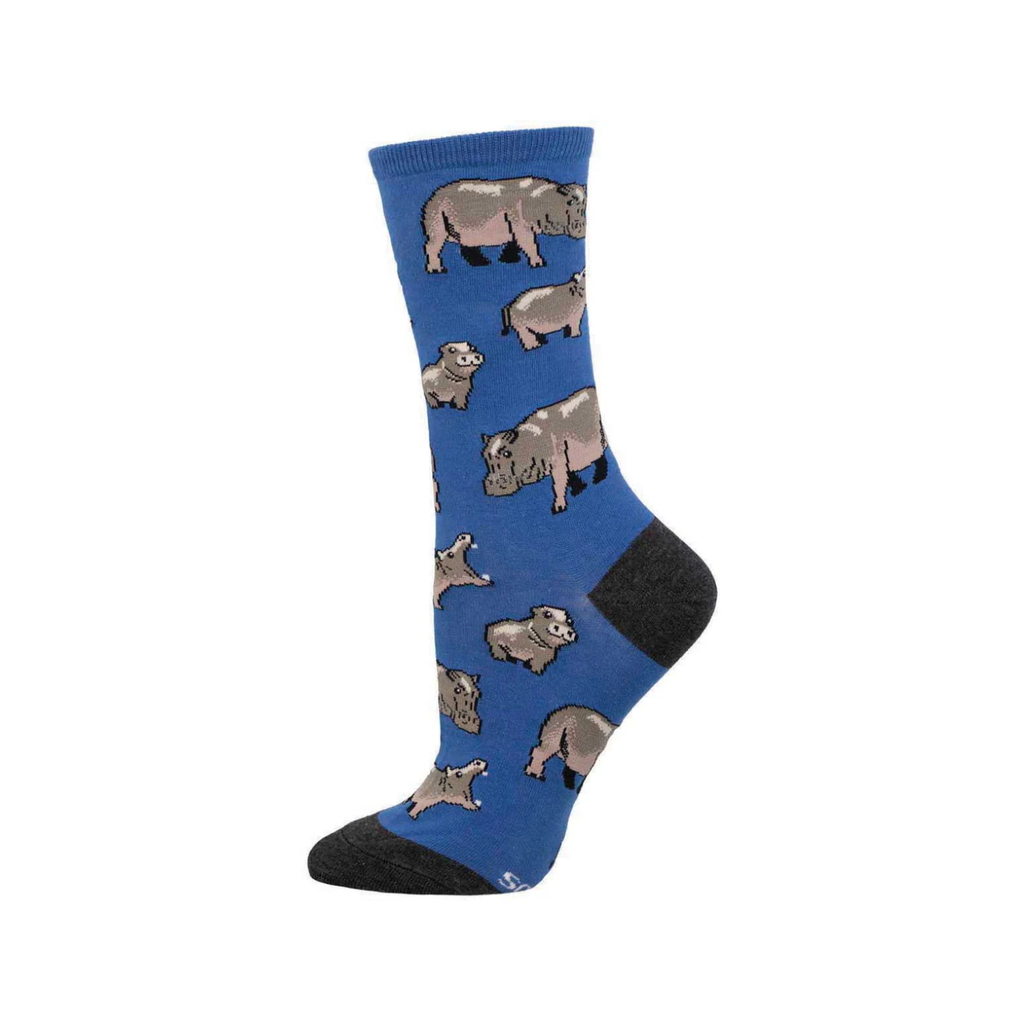 Herd Of Hippos Crew Socks - Womens Socksmith Apparel & Accessories - Socks - Adult - Womens