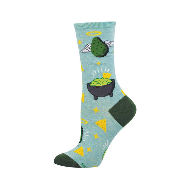 Holy Guacamole Blue Heather Crew Socks - Womens Socksmith Apparel & Accessories - Socks - Adult - Womens
