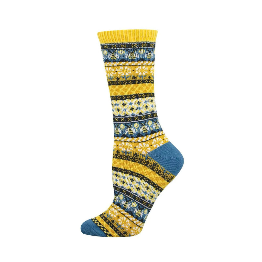 Honey Bees Sweater Crew Socks - Womens Socksmith Apparel & Accessories - Socks - Adult - Womens