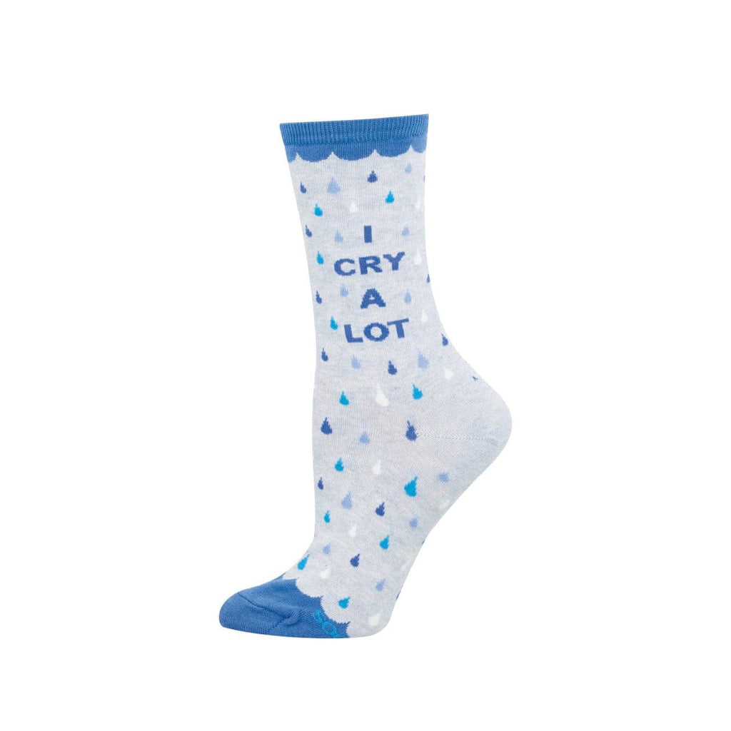 I Cry a Lot Crew Socks - Womens Socksmith Apparel & Accessories - Socks - Adult - Womens