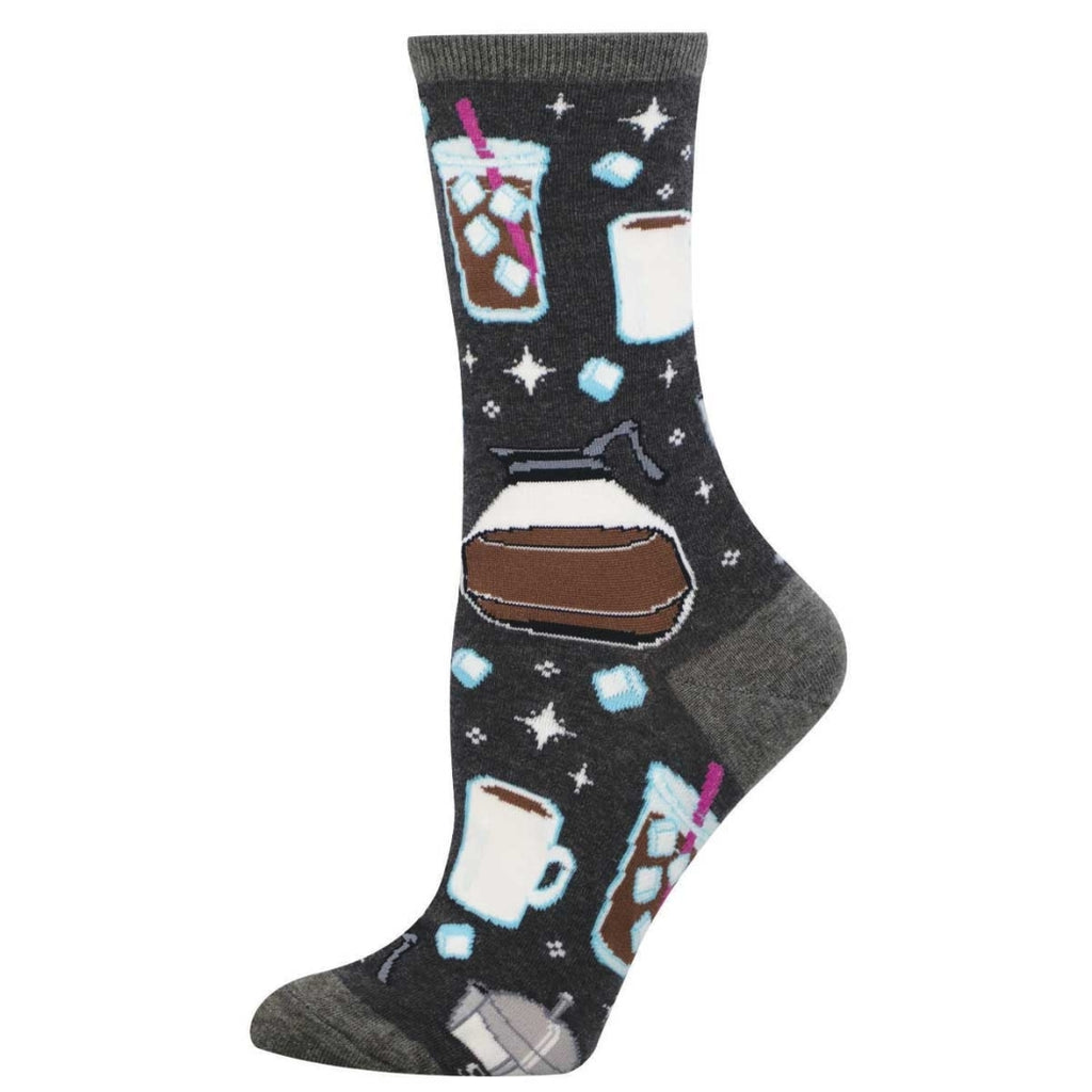 Iced Coffee Charcoal Heather Crew Socks - Womens Socksmith Apparel & Accessories - Socks - Adult - Womens