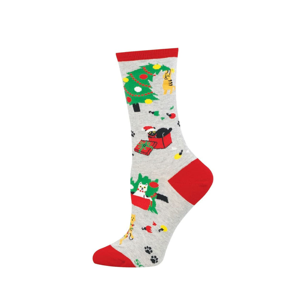 Kitty Christmas Chaos Crew Socks - Womens Socksmith Apparel & Accessories - Socks - Adult - Womens