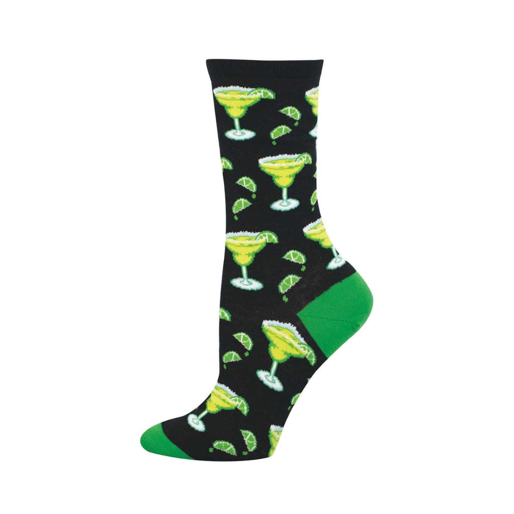 Margarita & Lime Black Crew Socks - Womens Socksmith Apparel & Accessories - Socks - Adult - Womens