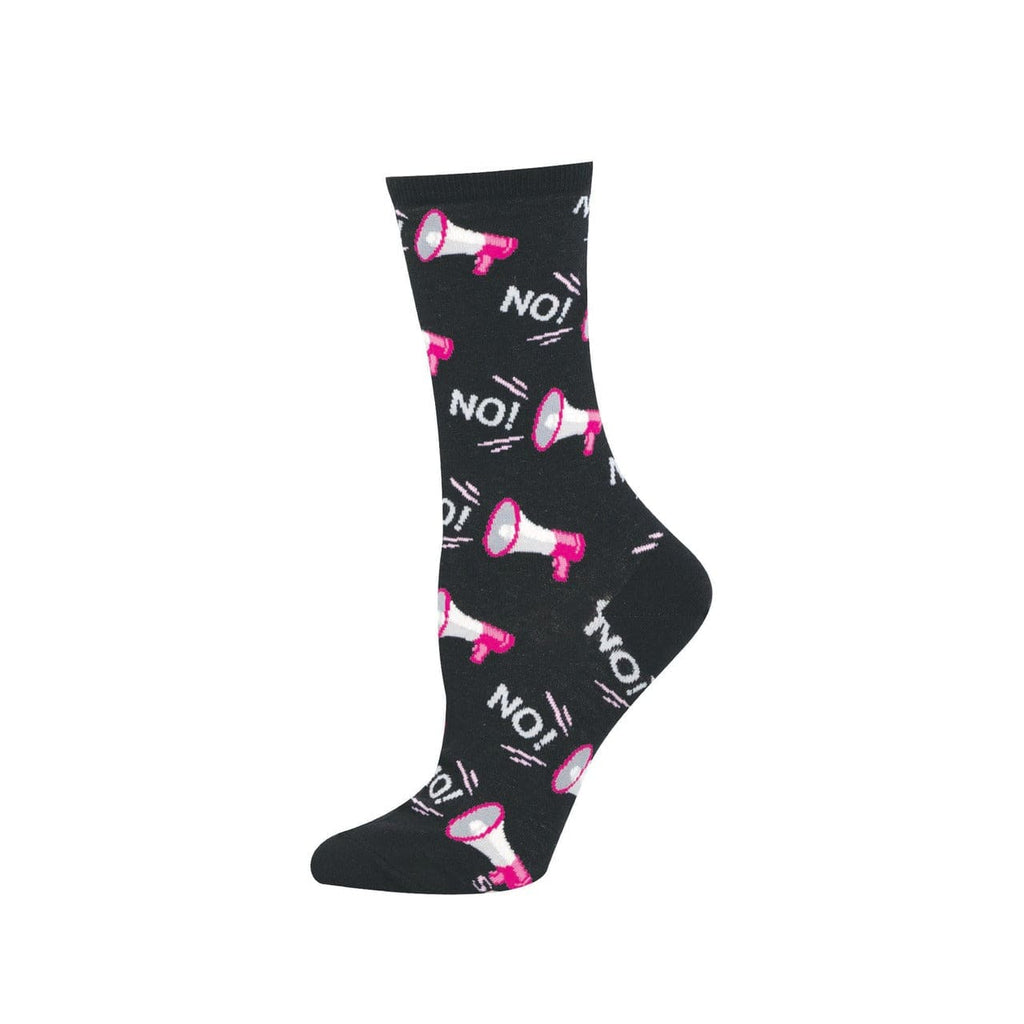 No! (Say It Loud) Crew Socks - Womens Socksmith Apparel & Accessories - Socks - Adult - Womens