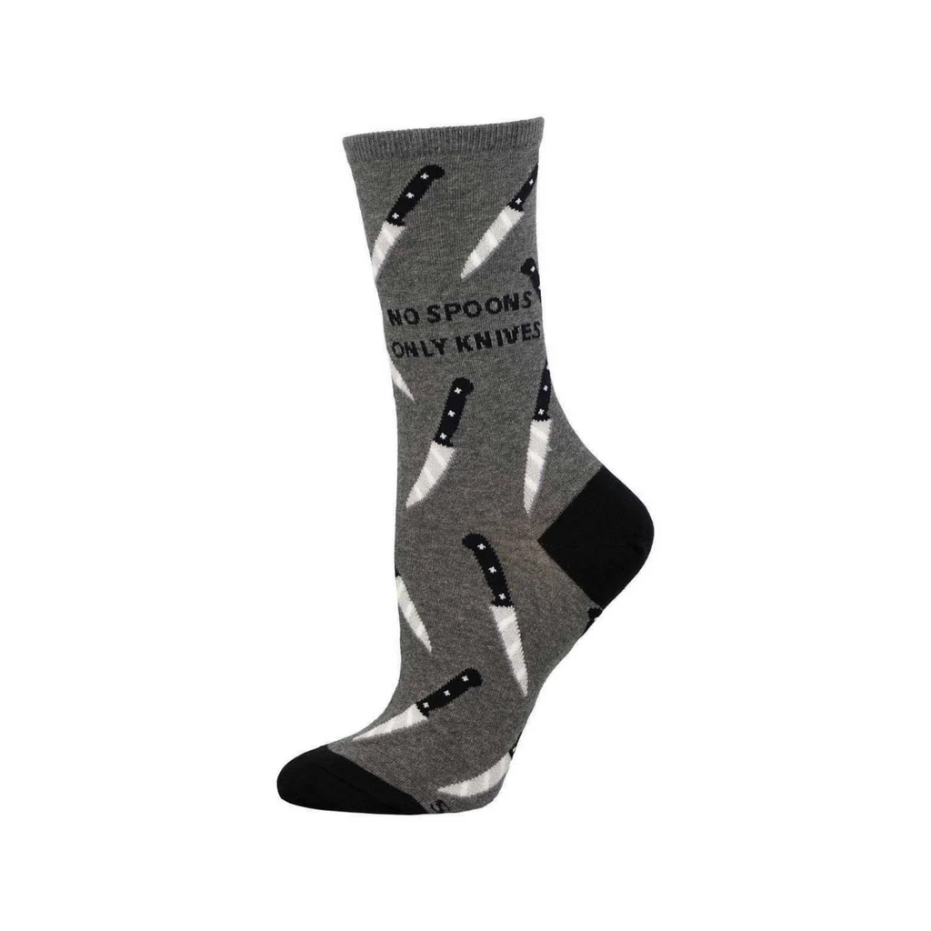 No Spoons Only Knives Crew Socks - Womens Socksmith Apparel & Accessories - Socks - Adult - Womens