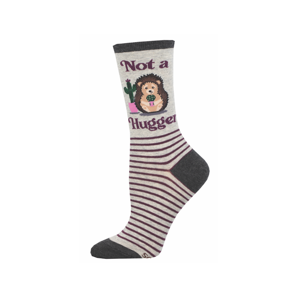 Not A Hugger Hedgehog Crew Socks - Womens Socksmith Apparel & Accessories - Socks - Adult - Womens