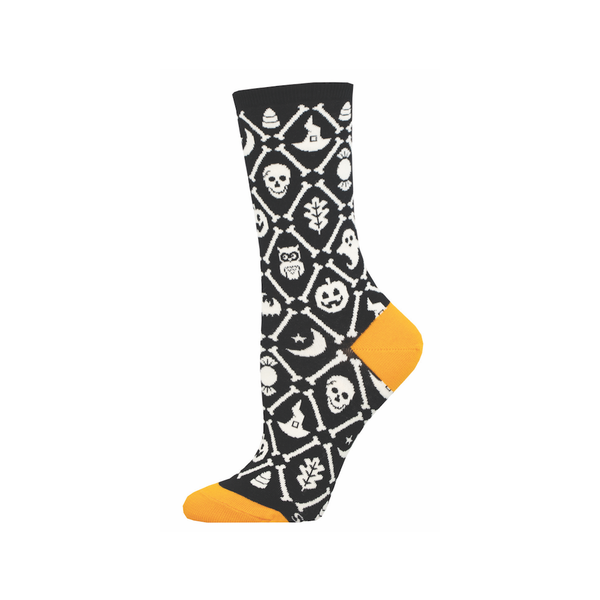 Spooky Icons Crew Socks - Womens Socksmith Apparel & Accessories - Socks - Adult - Womens