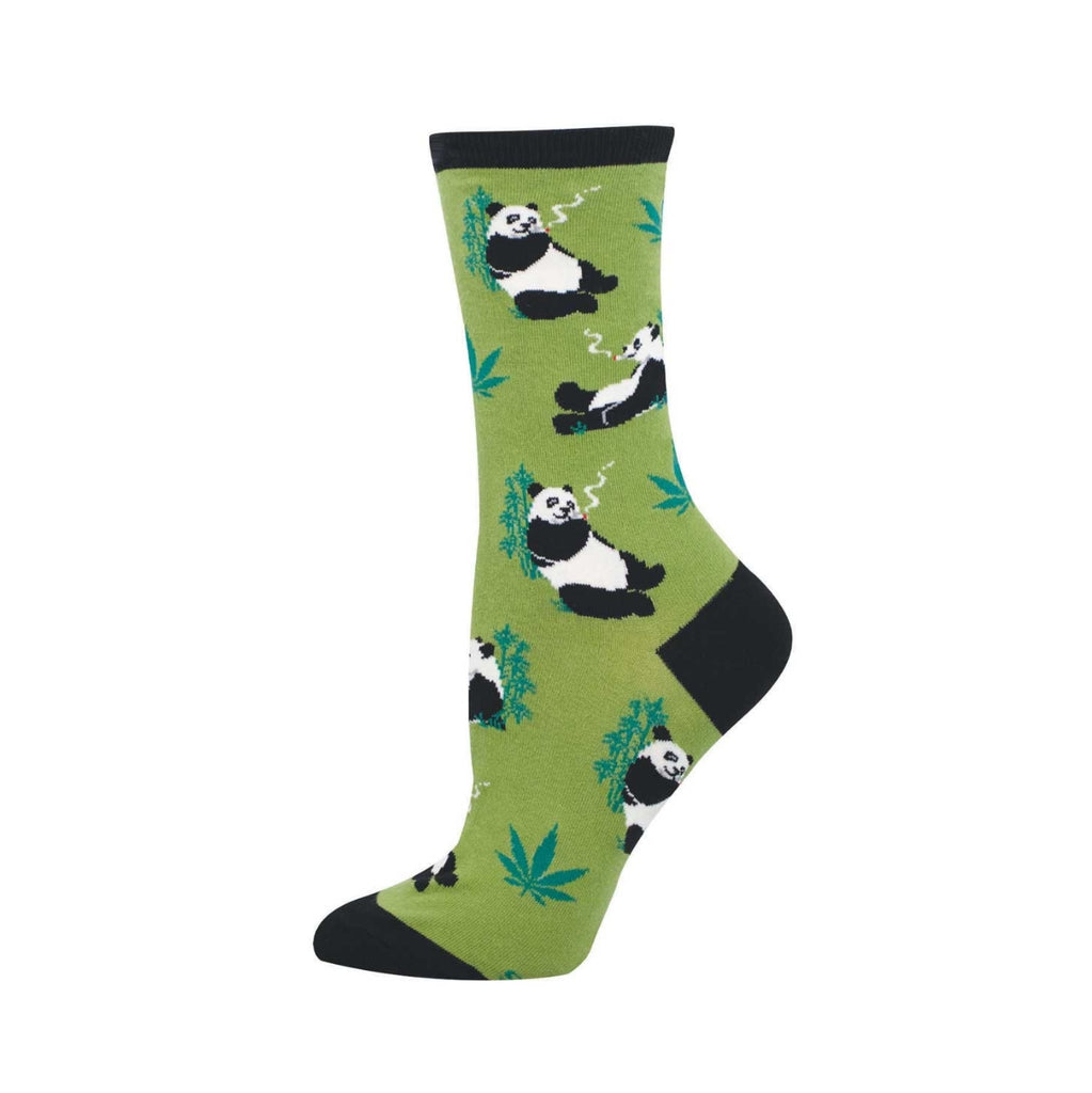 Stoner Pandas Green Crew Socks - Womens Socksmith Apparel & Accessories - Socks - Adult - Womens
