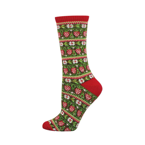 Strawberry Season Sweater Crew Socks - Womens Socksmith Apparel & Accessories - Socks - Adult - Womens