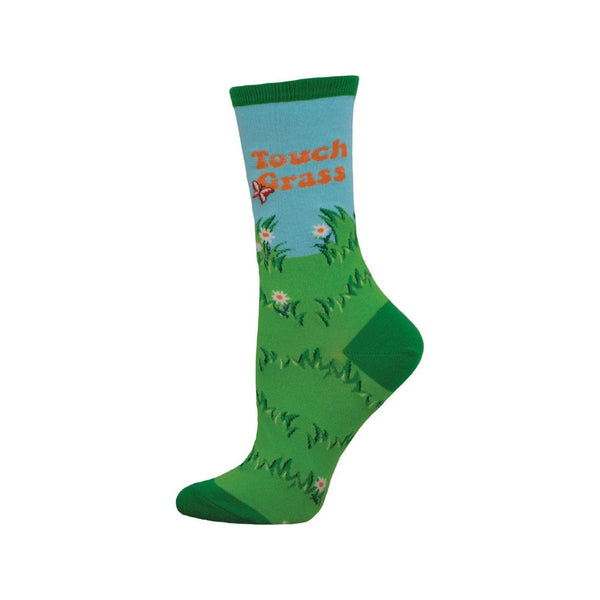 Touch Grass Crew Socks - Womens Socksmith Apparel & Accessories - Socks - Adult - Womens
