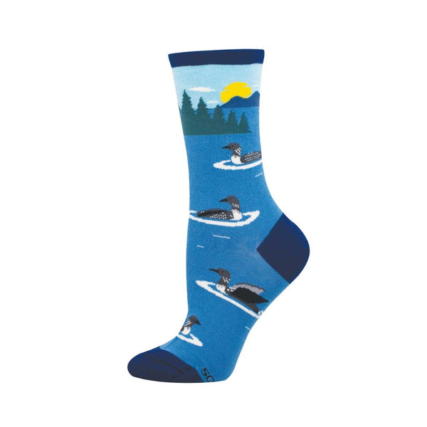 What a Loon Blue Crew Socks - Womens Socksmith Apparel & Accessories - Socks - Adult - Womens