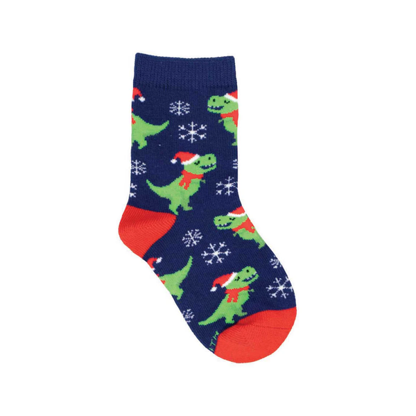 2-4 YRS Holiday T-Rex Crew Socks - Kids Socksmith Apparel & Accessories - Socks - Baby & Kids - Kids