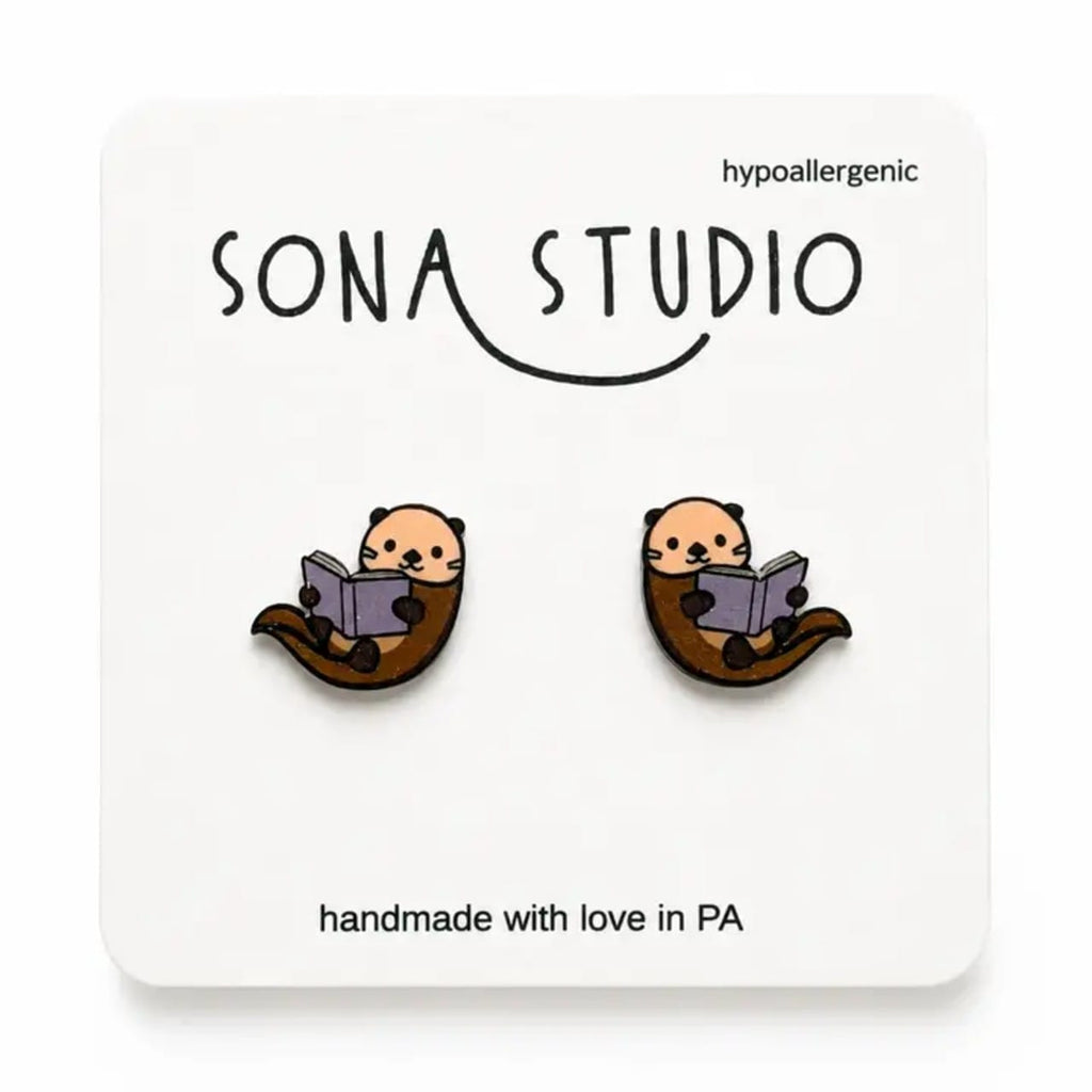 Bookish Otter Earrings Sona Studio Jewelry - Earrings
