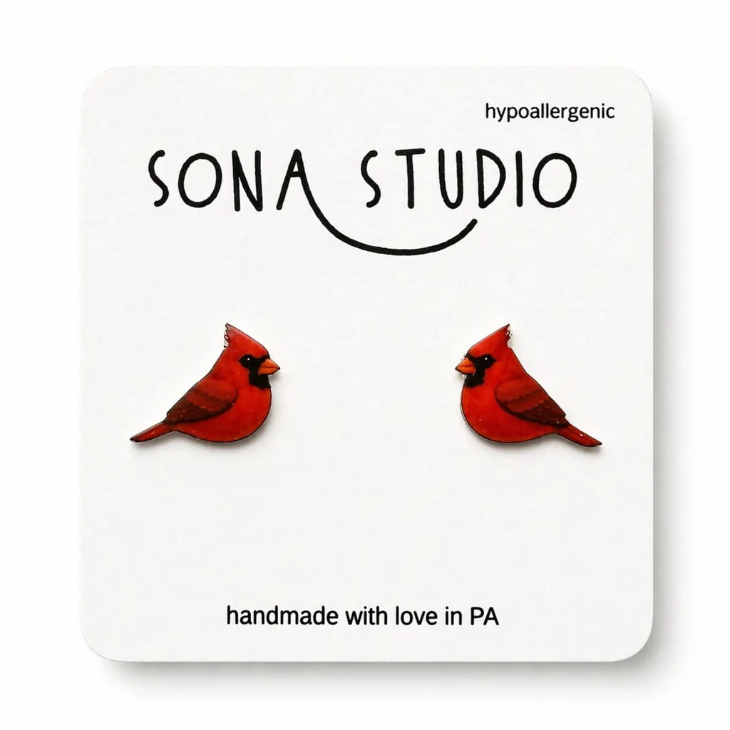 Cardinal Bird Earrings Sona Studio Jewelry - Earrings