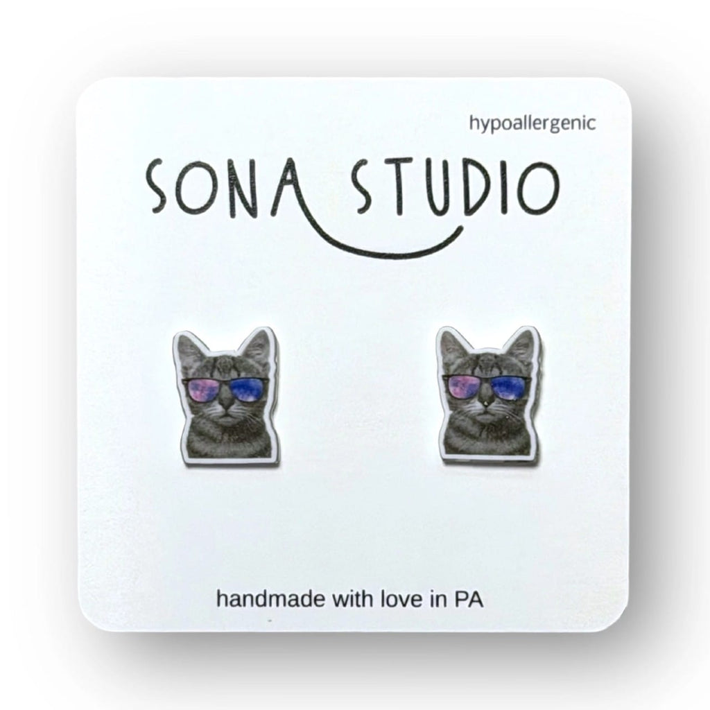 Cool Cat Earrings Sona Studio Jewelry - Earrings