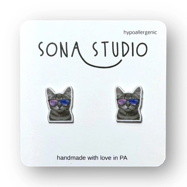 Cool Cat Earrings Sona Studio Jewelry - Earrings