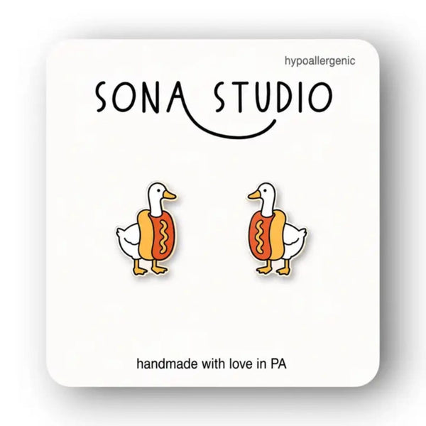 Hotdog Goose Earrings Sona Studio Jewelry - Earrings