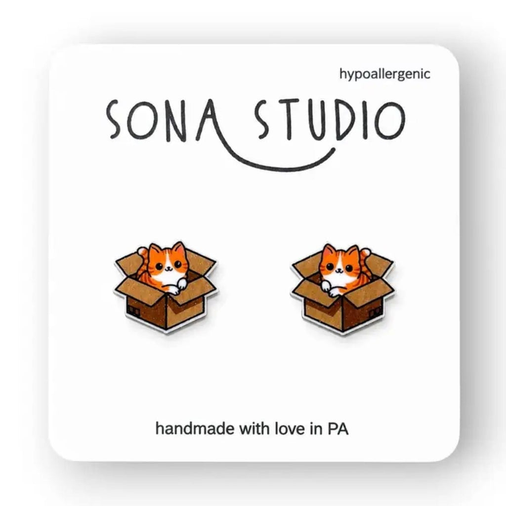Kitty Box Earrings Sona Studio Jewelry - Earrings