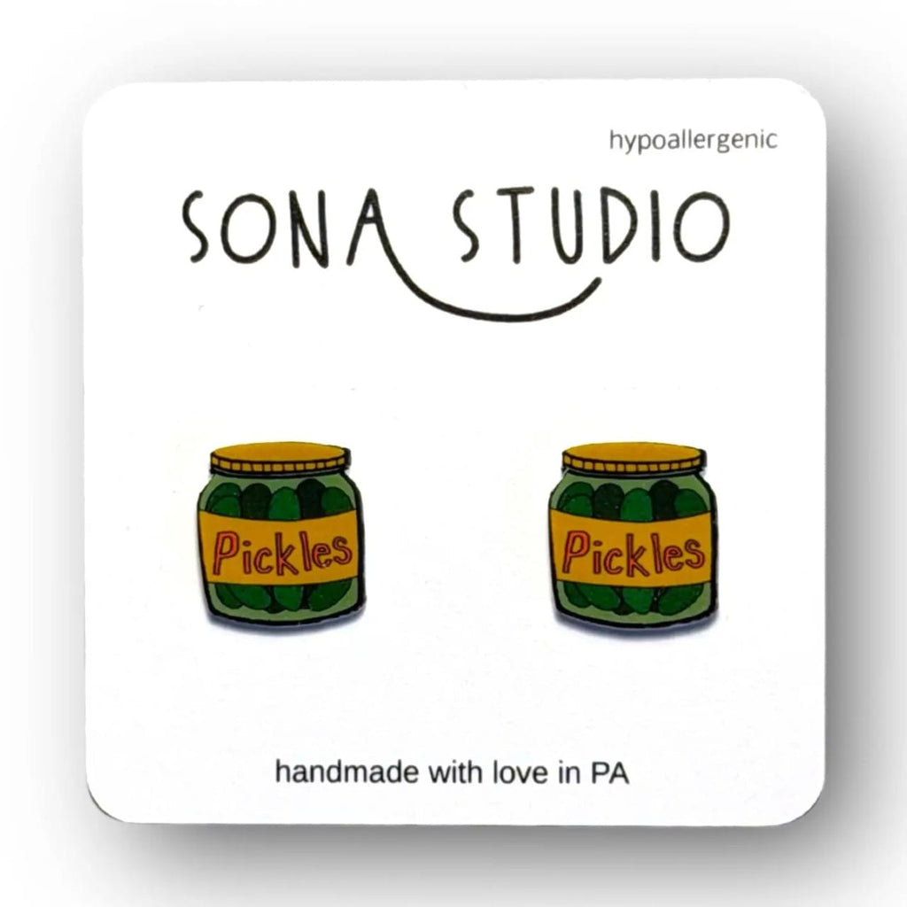 Pickle Jar Earrings Sona Studio Jewelry - Earrings