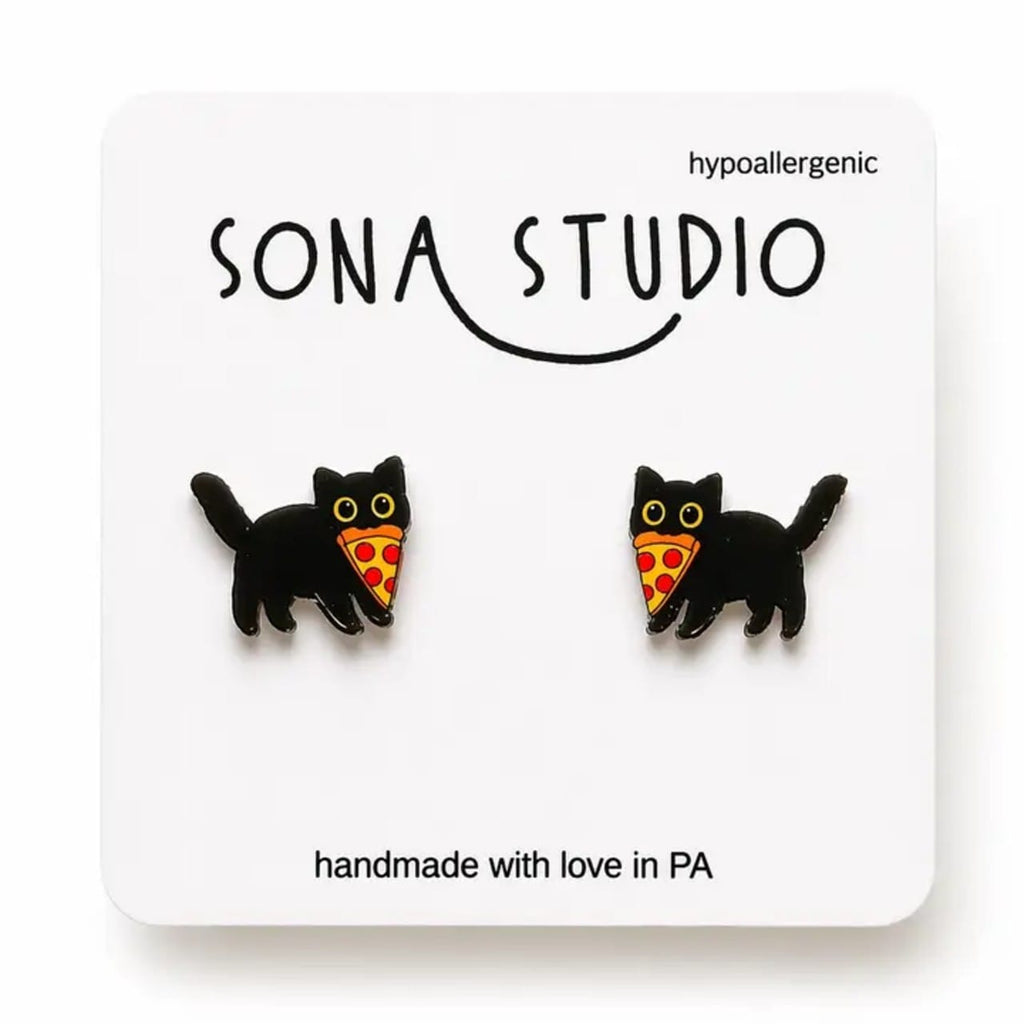 Pizza Kitty Earrings Sona Studio Jewelry - Earrings