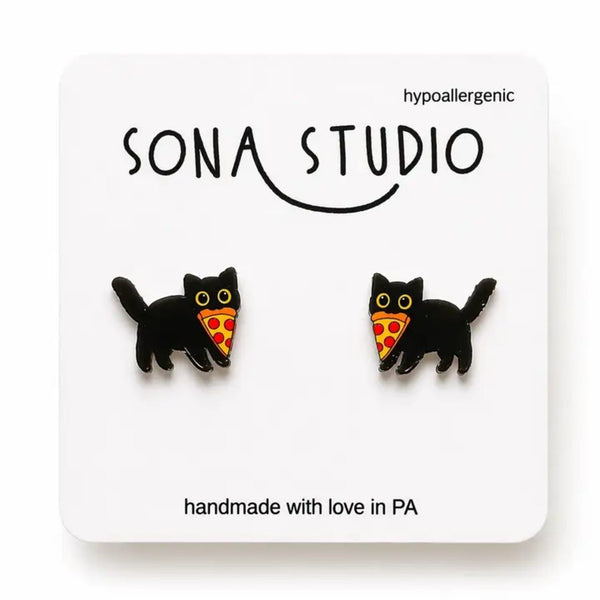 Pizza Kitty Earrings Sona Studio Jewelry - Earrings