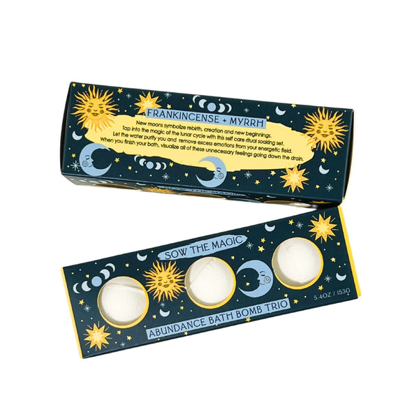 Abundance Moon Phase Trio Bath Bomb Set Sow The Magic Home - Bath & Body - Bath Fizzers & Salts