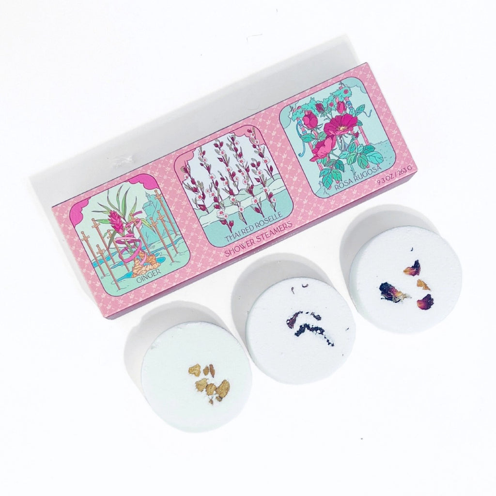 Floral Tarot Botanicals Trio Shower Steamer Set Sow The Magic Home - Bath & Body - Bath Fizzers & Salts