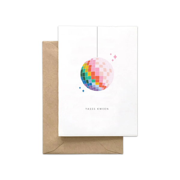 Yasss Queen! Disco Ball Card Spaghetti & Meatballs Cards - Any Occasion