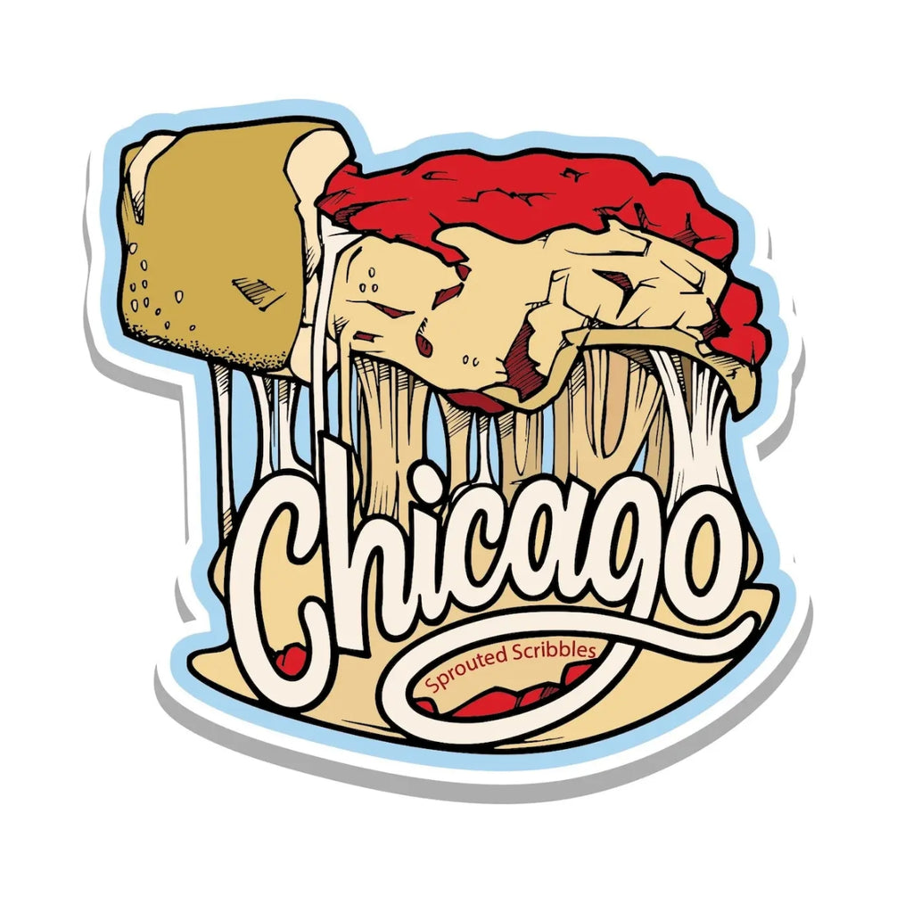 Deep Dish Pizza Chicago Stickers from Sprouted Scribbles Sprouted Scribbles Impulse - Decorative Stickers