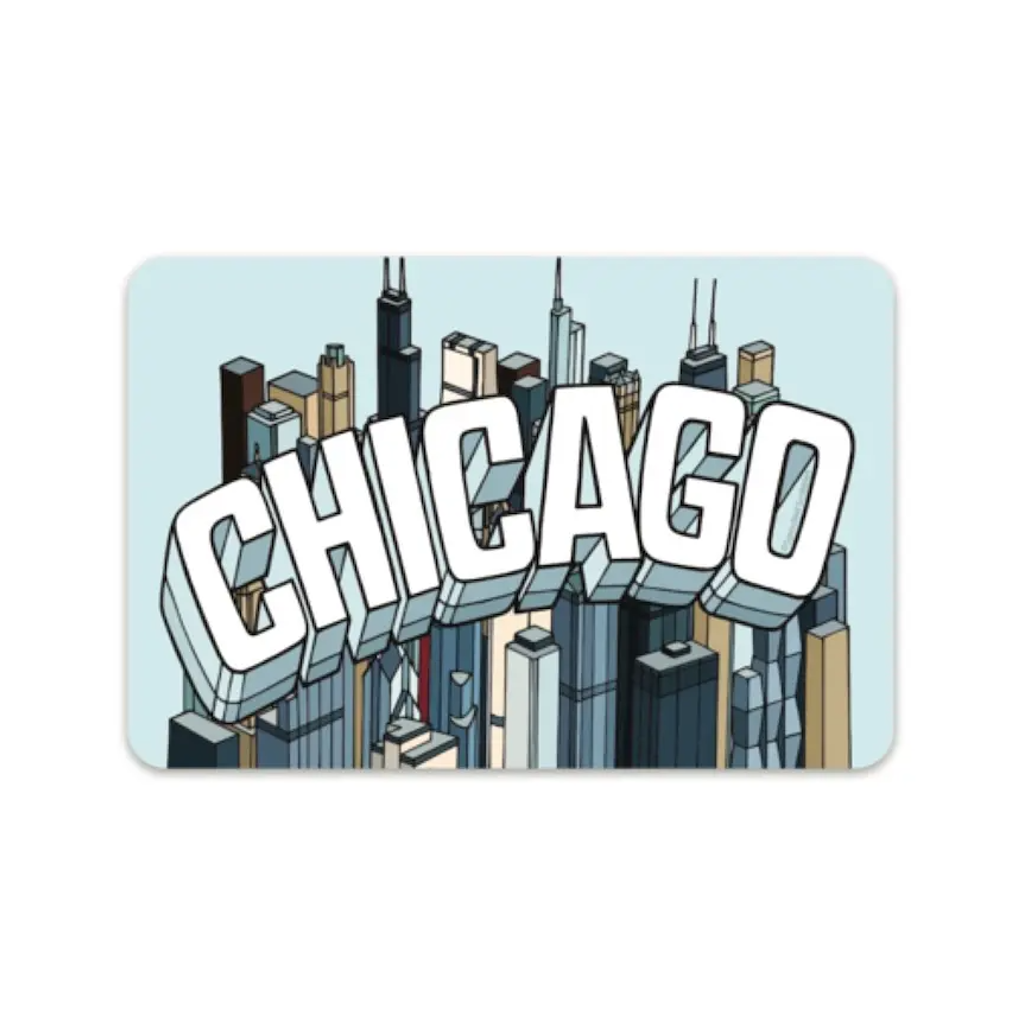 Skyline Rectangle Buildings Loop Architecture Chicago Stickers from Sprouted Scribbles Sprouted Scribbles Impulse - Decorative Stickers