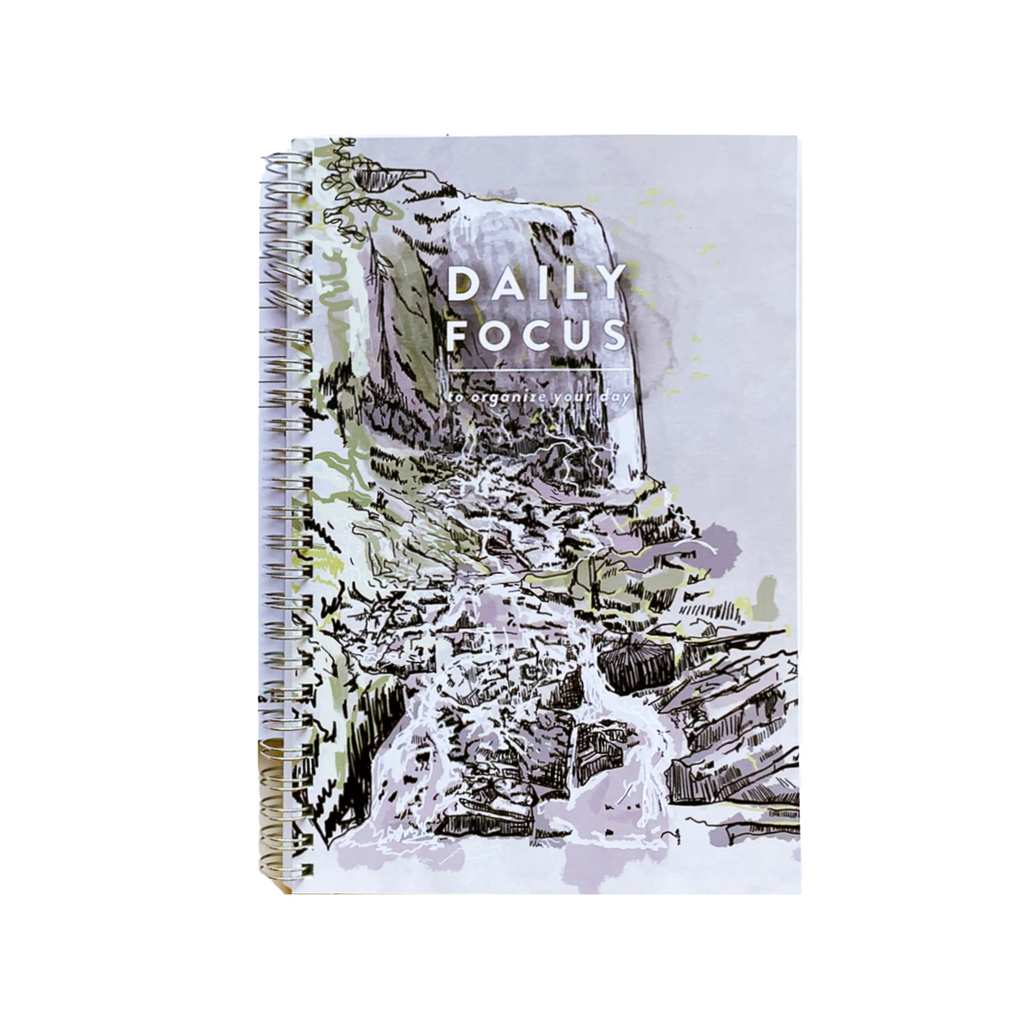 Daily Focus Waterfall Notebook Steel Petal Press Books - Blank Notebooks & Journals