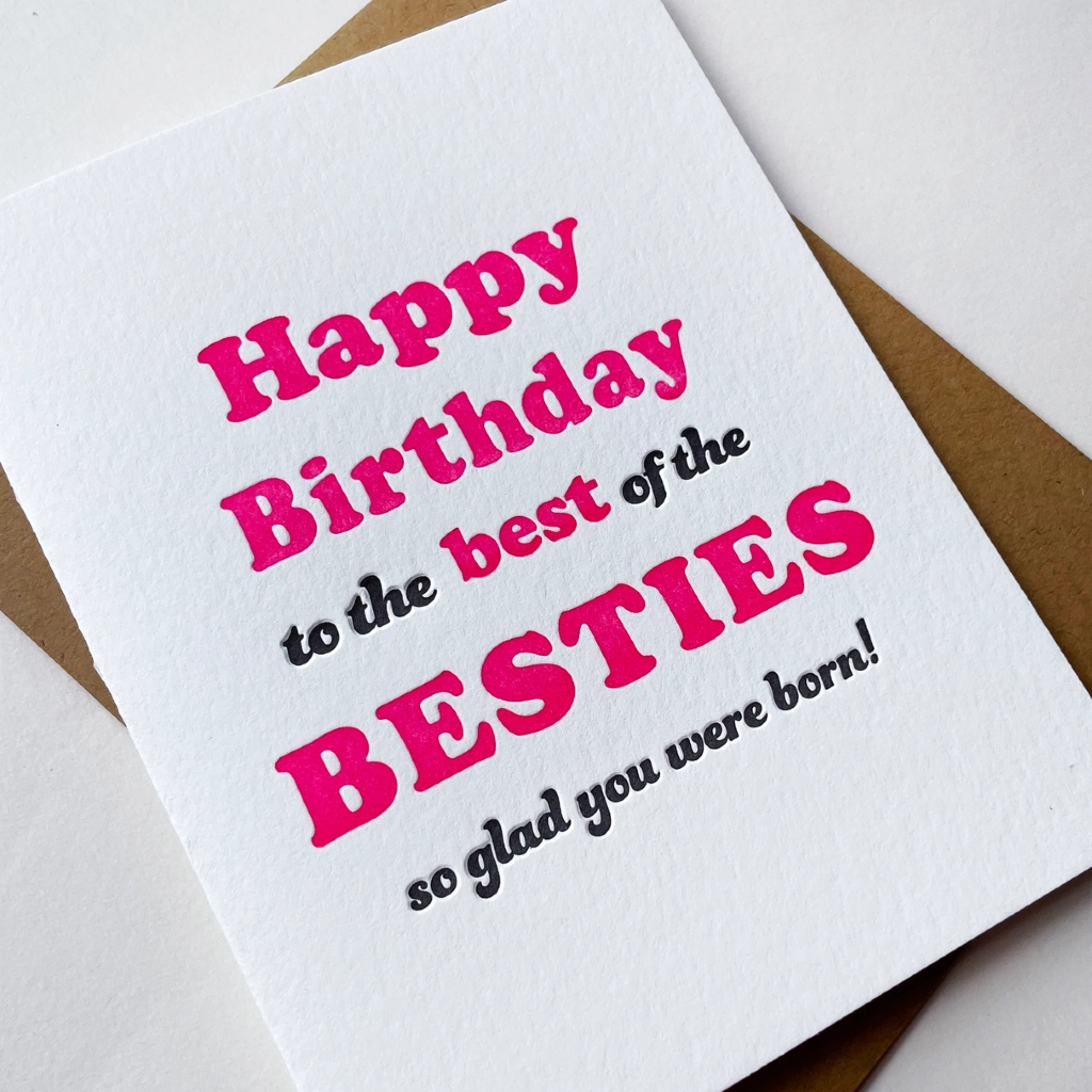Bestie Birthday Card Steel Petal Press Cards - Birthday