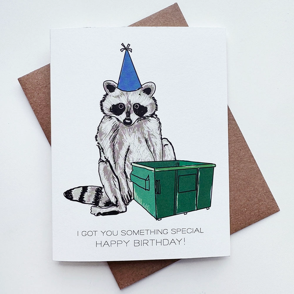 Raccoon Special Birthday Card Steel Petal Press Cards - Birthday