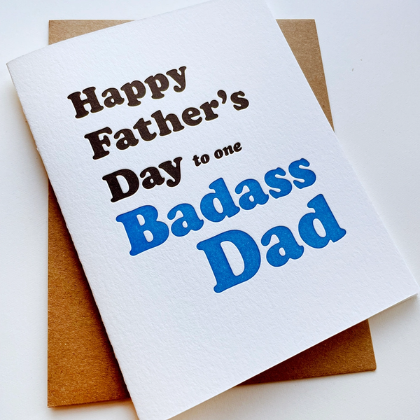Badass Dad Father's Day Card Steel Petal Press Cards - Holiday - Father's Day