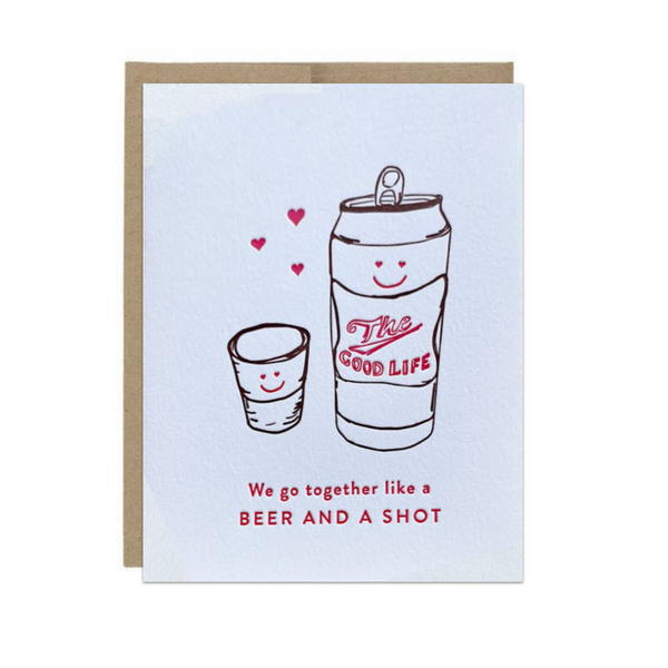 Beer and a Shot Love Card Steel Petal Press Cards - Love