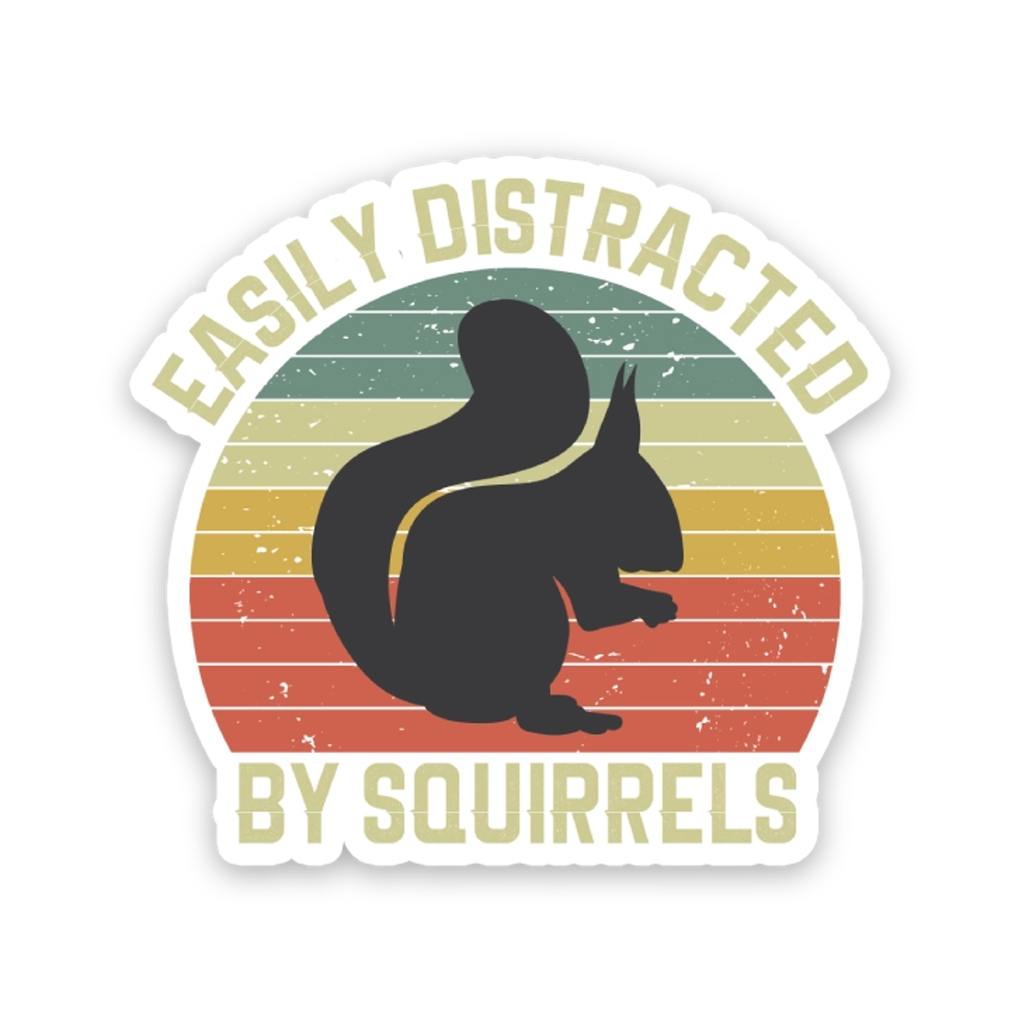 Easily Distracted By Squirrels Sticker Sticker Horse Impulse - Decorative Stickers