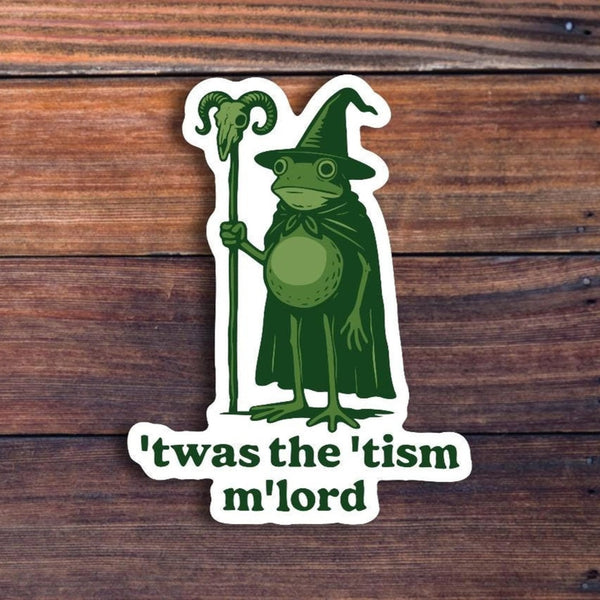 Twas The Tism Frog Wizard Sticker Sticker Horse Impulse - Decorative Stickers