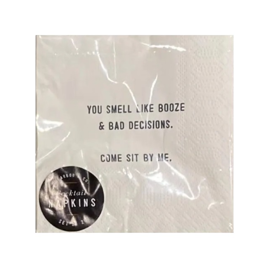 Booze & Bad Decisions Sugarboo Cocktail Napkins Sugarboo Designs Home - Barware - Cocktail Napkins