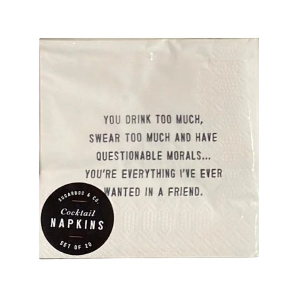Drink Too Much Sugarboo Cocktail Napkins Sugarboo Designs Home - Barware - Cocktail Napkins