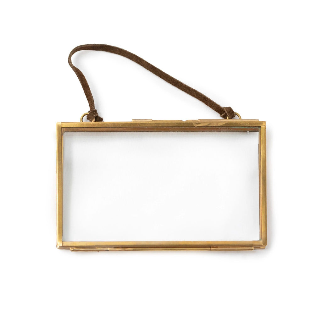 Sugarboo Brass Glass Frame Horizontal - 5"x3" Sugarboo Designs Home - Wall & Mantle - Plaques, Signs & Frames