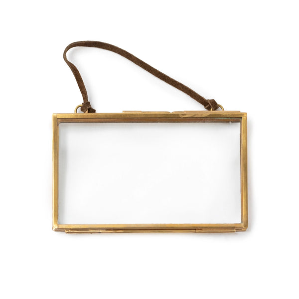Sugarboo Brass Glass Frame Horizontal - 5"x3" Sugarboo Designs Home - Wall & Mantle - Plaques, Signs & Frames
