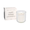 Happy Birthday Ribbed Glass Candle - 11oz. Sweet Water Decor Home - Candles