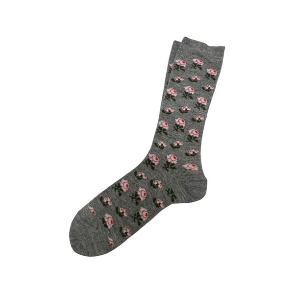 Rosa Alpaca Unisex Crew Socks - Gray - Medium Tey-Art Apparel & Accessories - Socks - Adult - Unisex