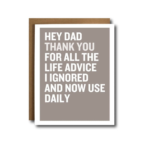 Dad Life Advice Father's Day Card The Card Bureau Cards - Holiday - Father's Day