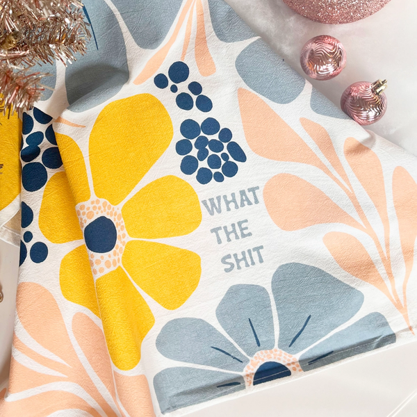 What The Shit Multicolor Flowers Kitchen Towel The Coin Laundry Home - Kitchen & Dining - Kitchen Cloths & Dish Towels