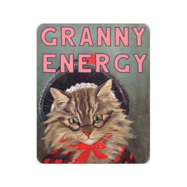 Granny Energy Funny Cat Sticker The Coin Laundry Impulse - Decorative Stickers